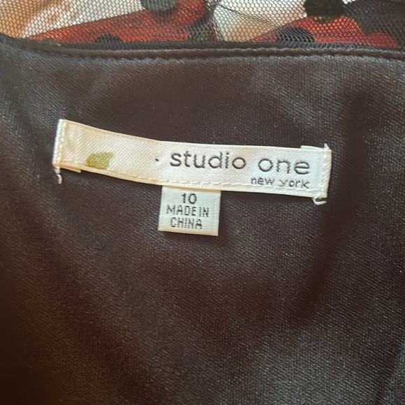 NWT Studio One Floral Net Fit & Flare Dress - Picture 8 of 10